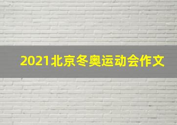 2021北京冬奥运动会作文