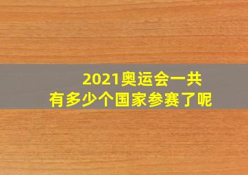 2021奥运会一共有多少个国家参赛了呢