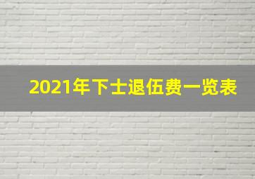 2021年下士退伍费一览表