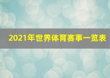 2021年世界体育赛事一览表