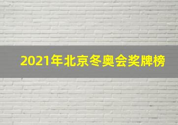 2021年北京冬奥会奖牌榜