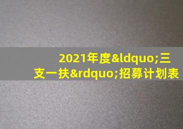 2021年度“三支一扶”招募计划表