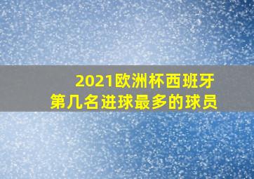 2021欧洲杯西班牙第几名进球最多的球员