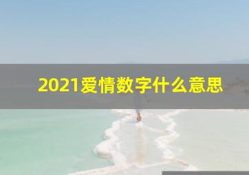 2021爱情数字什么意思