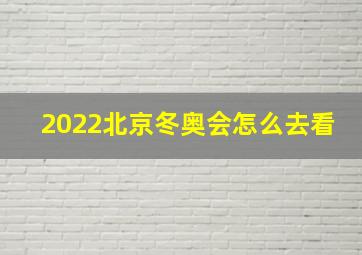 2022北京冬奥会怎么去看