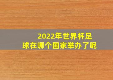 2022年世界杯足球在哪个国家举办了呢