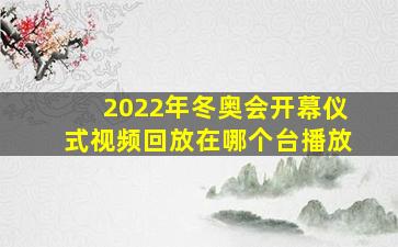 2022年冬奥会开幕仪式视频回放在哪个台播放