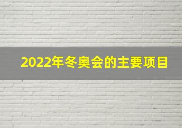 2022年冬奥会的主要项目