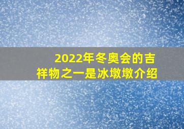 2022年冬奥会的吉祥物之一是冰墩墩介绍