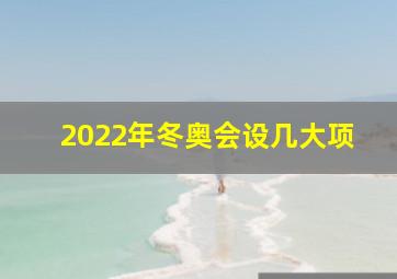 2022年冬奥会设几大项