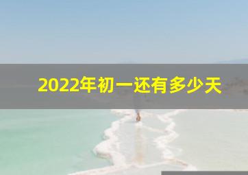 2022年初一还有多少天