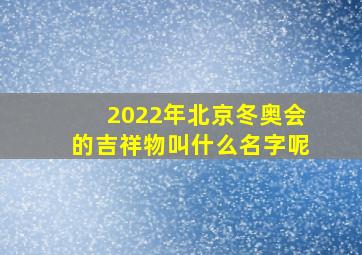 2022年北京冬奥会的吉祥物叫什么名字呢