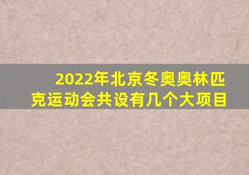 2022年北京冬奥奥林匹克运动会共设有几个大项目