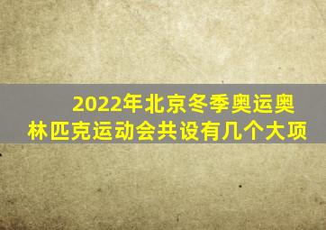 2022年北京冬季奥运奥林匹克运动会共设有几个大项