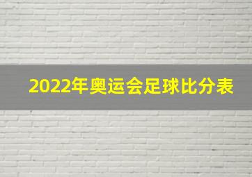 2022年奥运会足球比分表