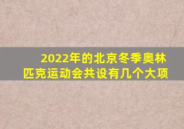 2022年的北京冬季奥林匹克运动会共设有几个大项