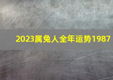 2023属兔人全年运势1987