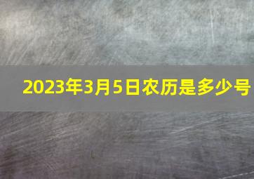 2023年3月5日农历是多少号