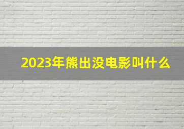 2023年熊出没电影叫什么