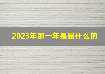 2023年那一年是属什么的