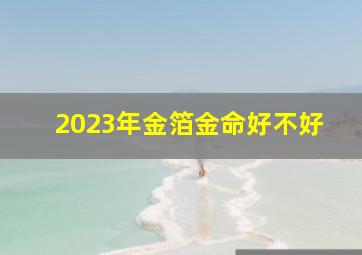 2023年金箔金命好不好