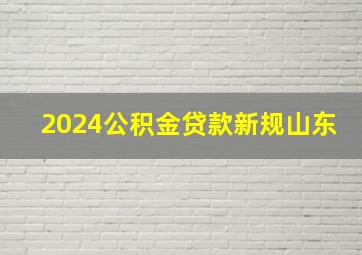 2024公积金贷款新规山东