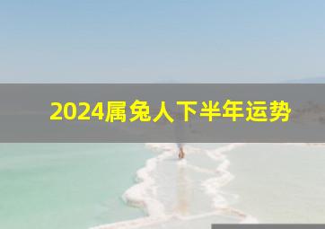 2024属兔人下半年运势