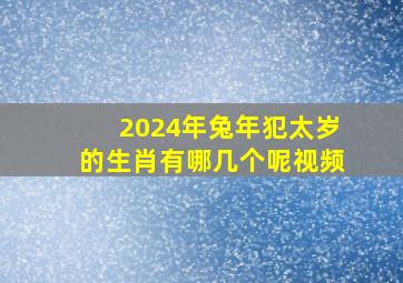 2024年兔年犯太岁的生肖有哪几个呢视频