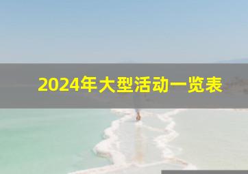 2024年大型活动一览表