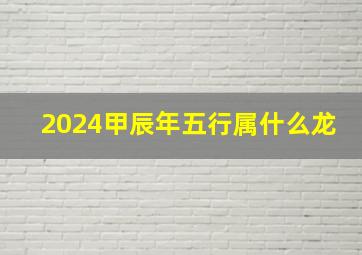 2024甲辰年五行属什么龙