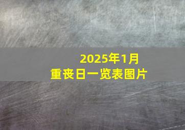 2025年1月重丧日一览表图片