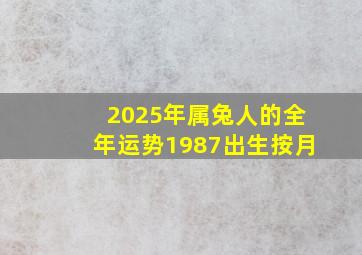 2025年属兔人的全年运势1987出生按月