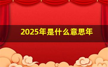 2025年是什么意思年