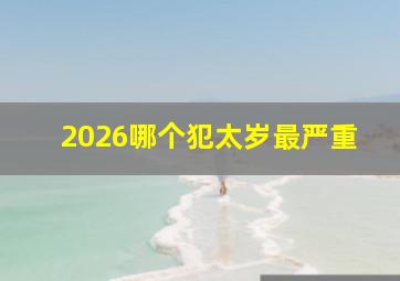 2026哪个犯太岁最严重