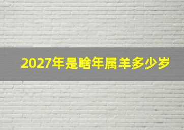 2027年是啥年属羊多少岁