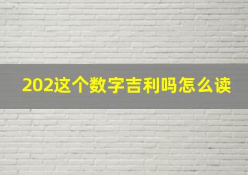 202这个数字吉利吗怎么读