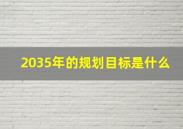 2035年的规划目标是什么