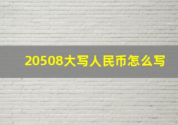 20508大写人民币怎么写