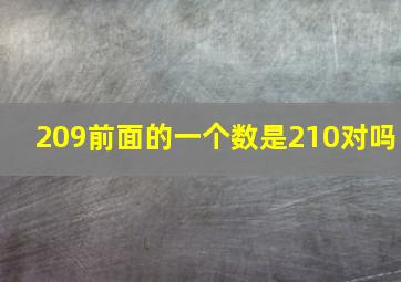 209前面的一个数是210对吗