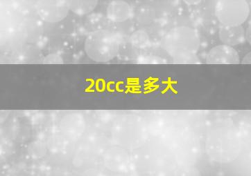 20cc是多大