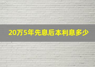 20万5年先息后本利息多少