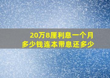 20万8厘利息一个月多少钱连本带息还多少