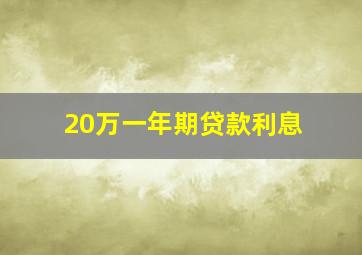 20万一年期贷款利息