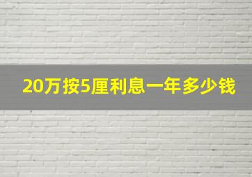 20万按5厘利息一年多少钱