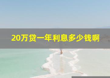 20万贷一年利息多少钱啊