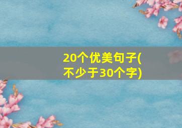 20个优美句子(不少于30个字)