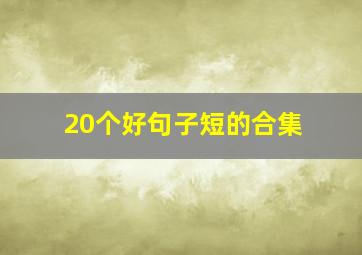 20个好句子短的合集