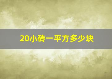 20小砖一平方多少块