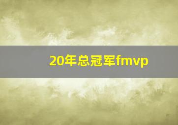 20年总冠军fmvp