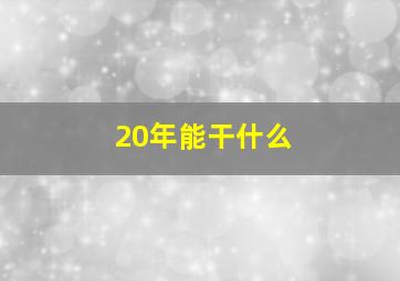 20年能干什么